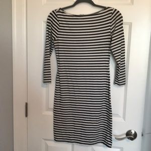 Stripped boatneck shift dress fitted